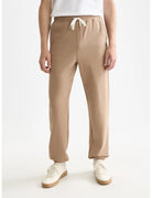 Lt Pastel Brown Seasonal Core Logo Badge Regular-fit Sweatpants front view by Scotch & Soda
