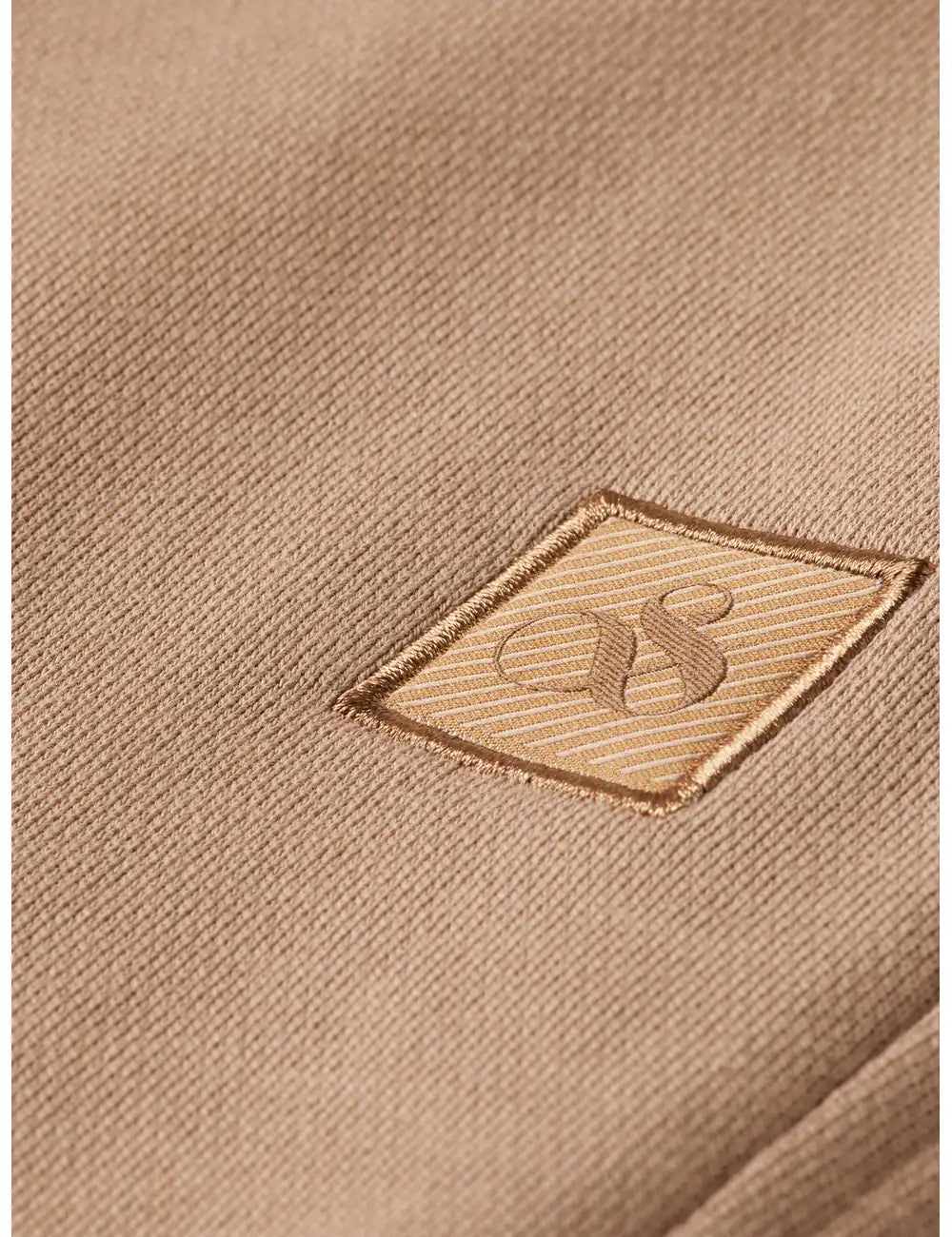 Seasonal Core Logo Badge Regular-fit Sweatpants detail shot of fabric and craftsmanship by Scotch & Soda