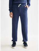 Navy Seasonal Core Logo Badge Regular-fit Sweatpants front view by Scotch & Soda