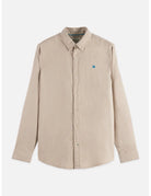 Seasonal Core Solid Oxford Regular-fit Shirt front view showing fit and finish by Scotch & Soda