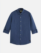 Seasonal Core Linen Regular-fit Shirt flat lay showing product details by Scotch & Soda