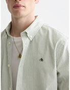 Seasonal Core Striped Oxford Regular-fit Shirt detail shot of fabric and craftsmanship by Scotch & Soda