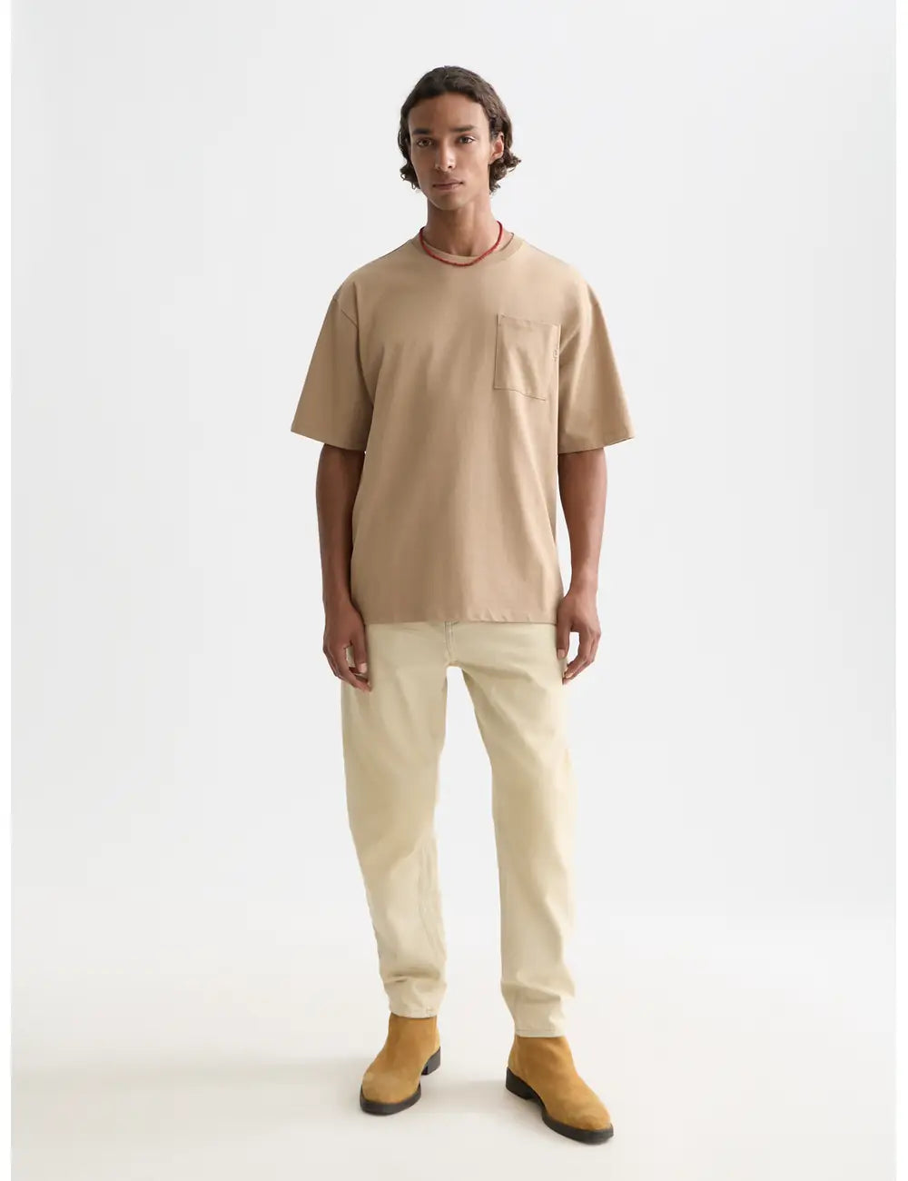 Seasonal Core 3 Crosses Chest Pocket Loose-fit T-shirt front view showing fit and finish by Scotch & Soda