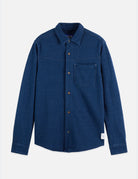 Washed Indigo Textured Jersey Shirt flat lay showing product details by Scotch & Soda