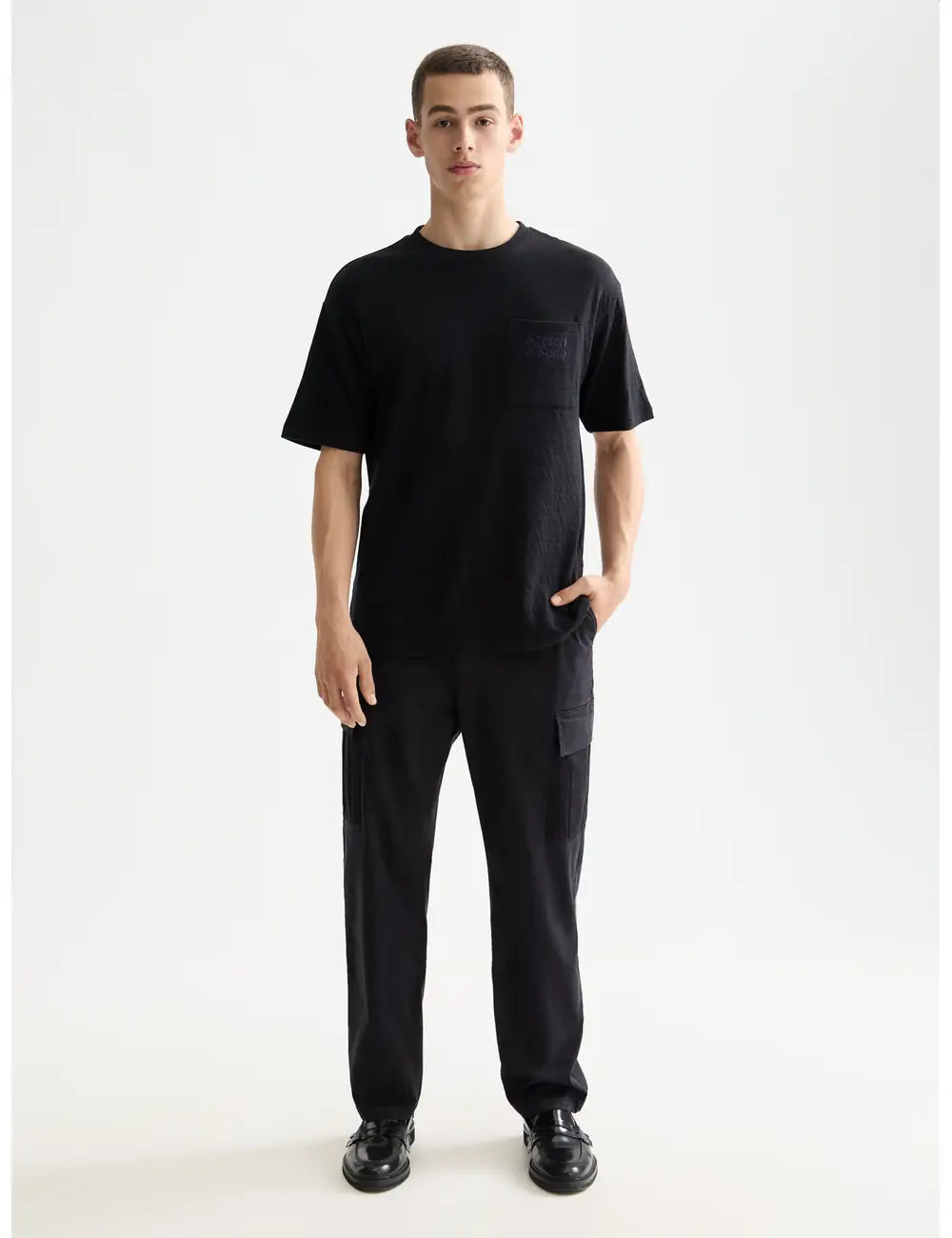 Double Face Jersey Tee flat lay front view by Scotch & Soda