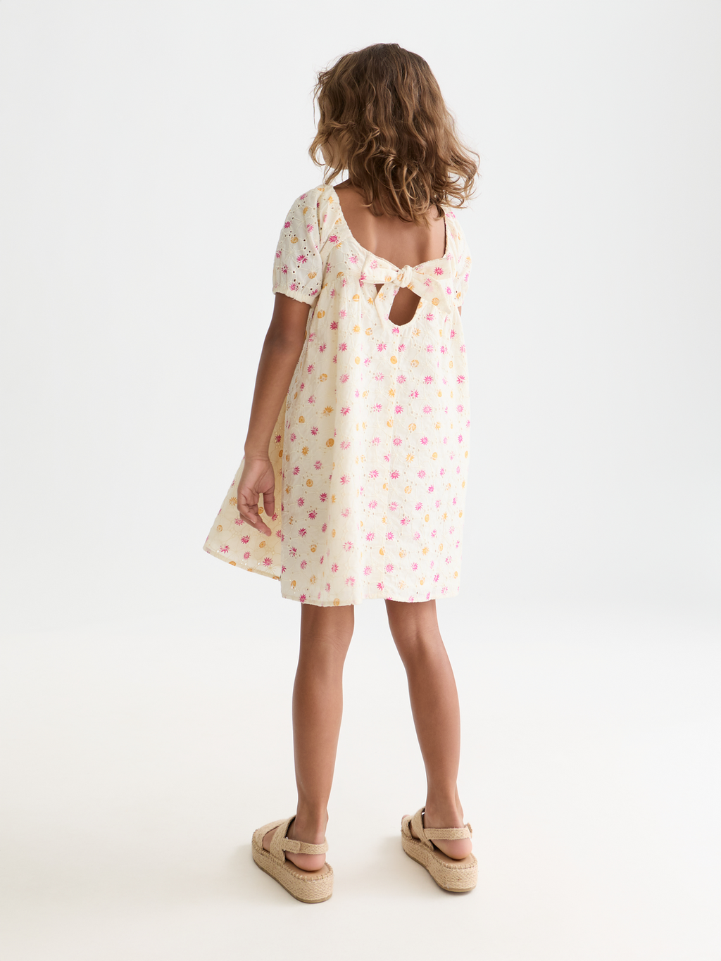 Girls Printed embroidered cotton dress
