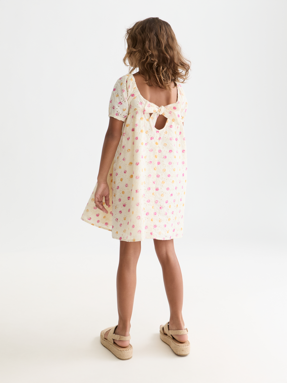 Girls Printed embroidered cotton dress