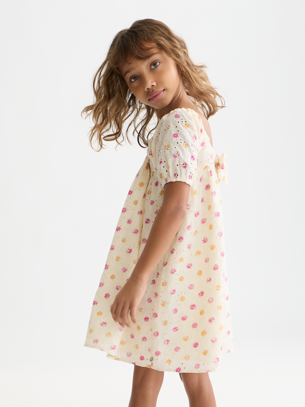 Girls Printed embroidered cotton dress
