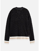 V-neck Cable Loose-fit Pullover back view showing fit and finish by Scotch & Soda