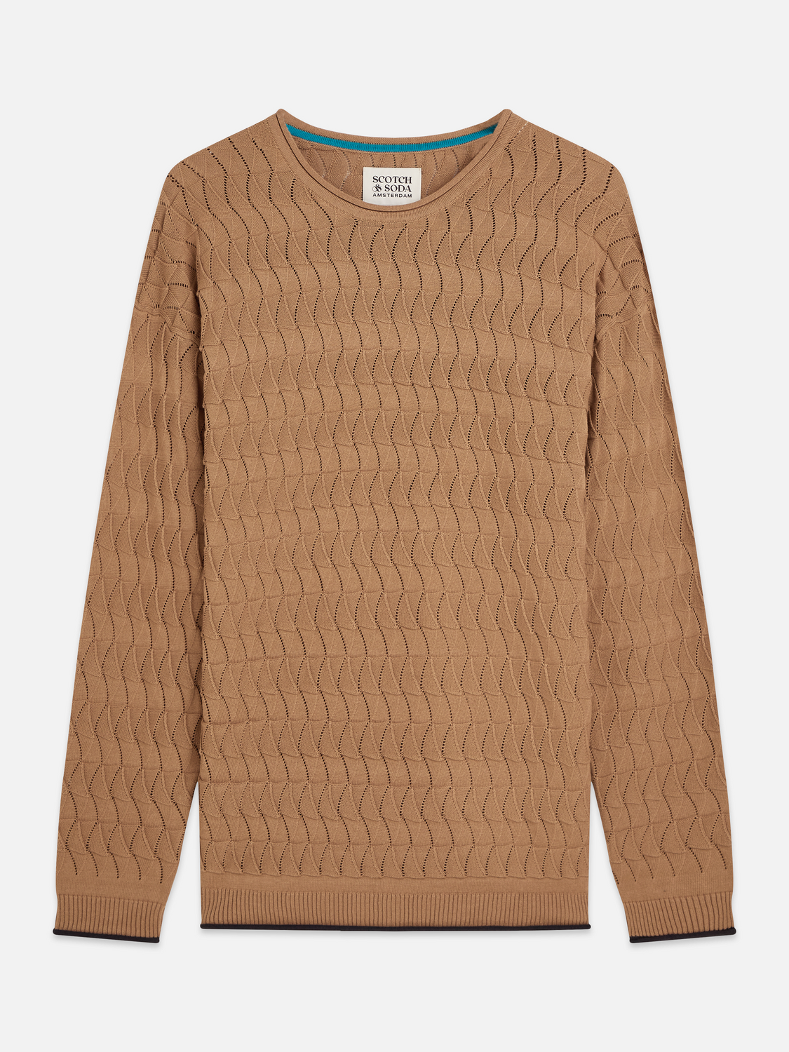Pointelle dropped shoulder pullover