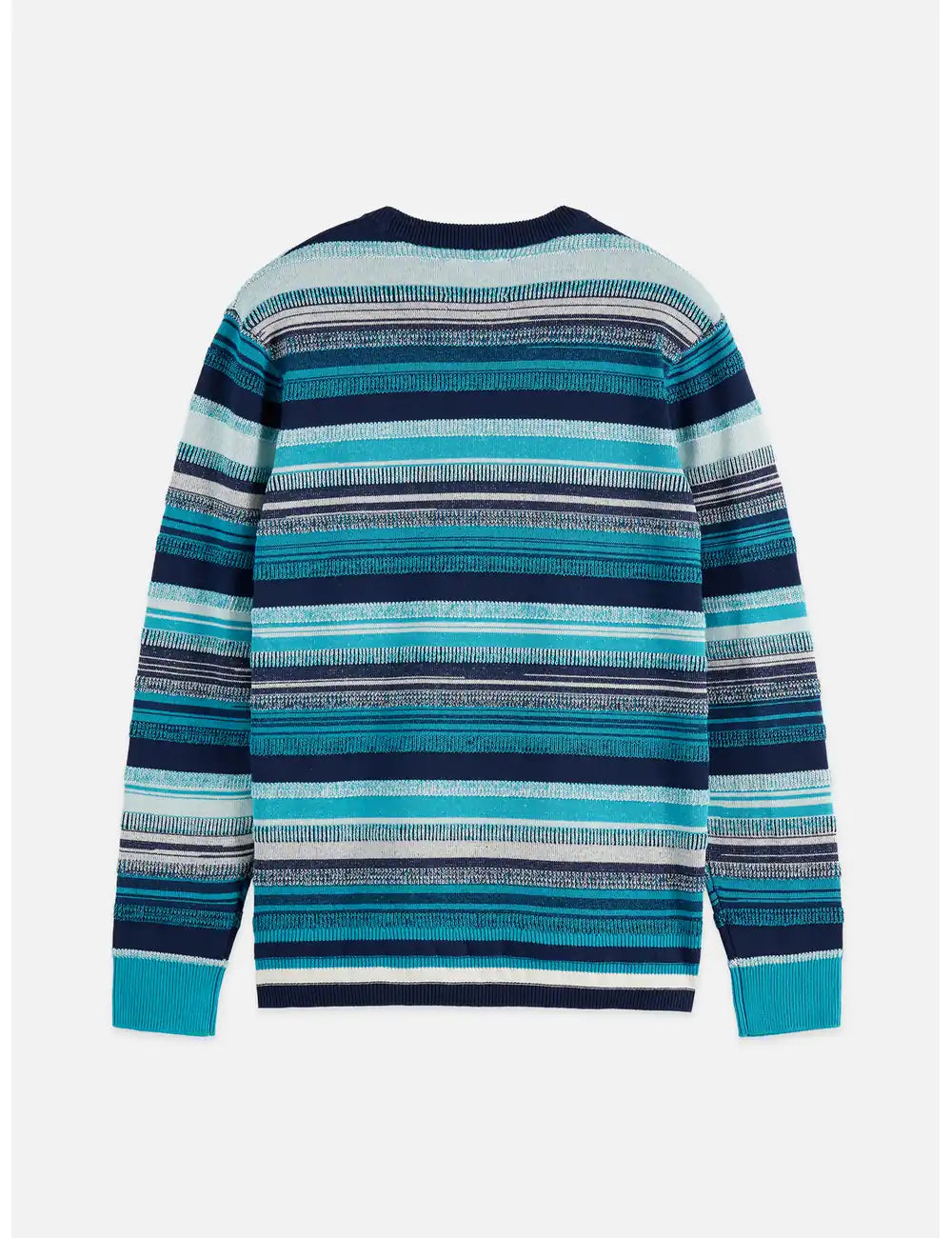 Striped Regular-fit Pullover back view showing fit and finish by Scotch & Soda
