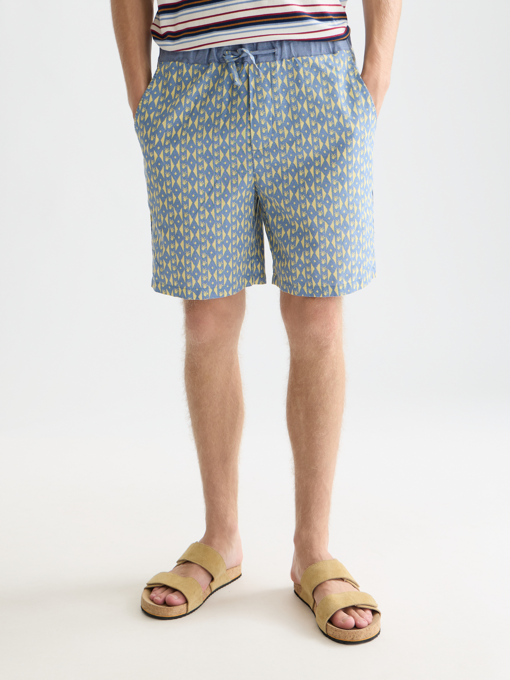 Fave printed linen relaxed bermuda shorts