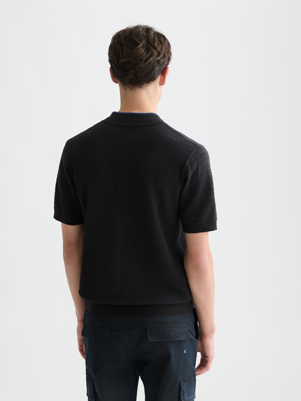 Structured knitted polo