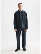 Cotton-blend Twill Relaxed-fit Overshirt front view showing fit and finish by Scotch & Soda