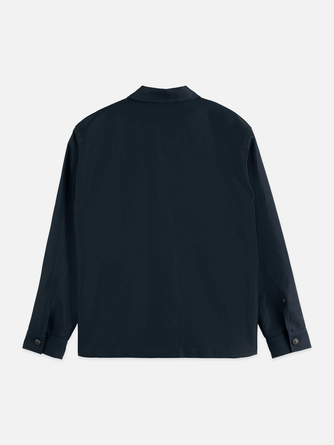 Cotton-blend twill relaxed overshirt