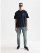 Front And Back Artwork Relaxed-fit T-shirt front view showing fit and finish by Scotch & Soda