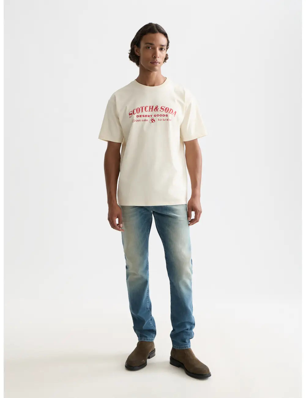 Front Artwork Relaxed-fit T-shirt front view showing fit and finish by Scotch & Soda