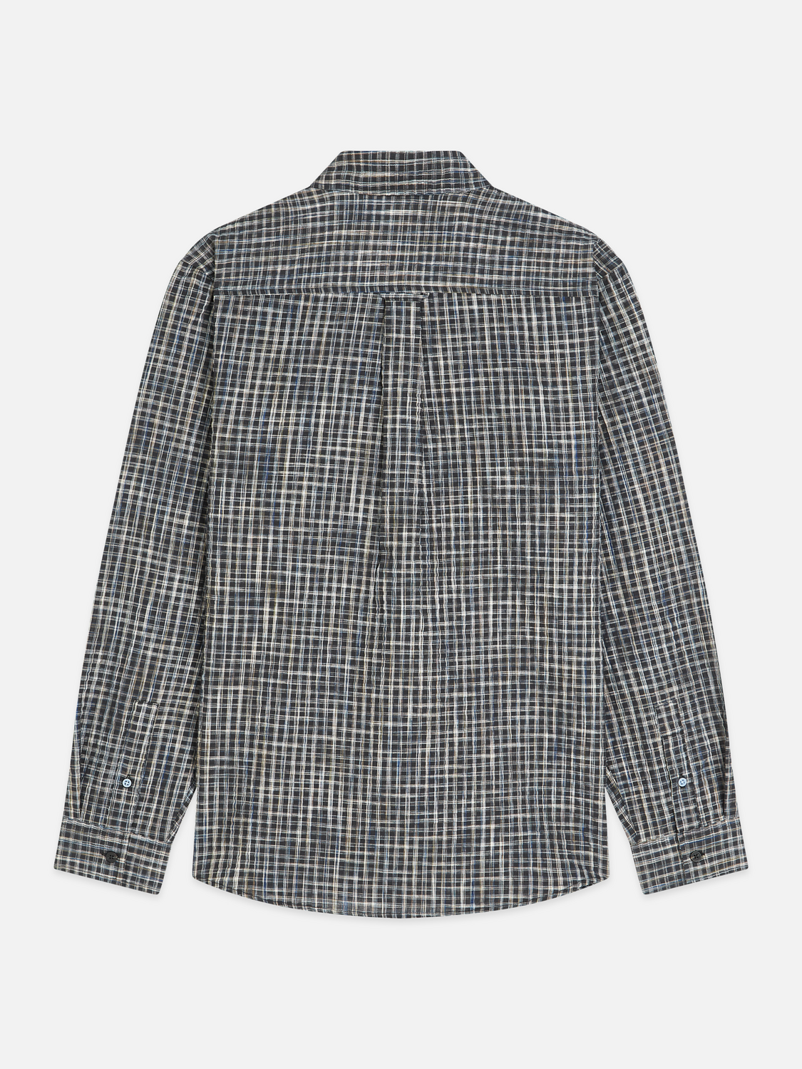 Seersucker micro-check relaxed shirt