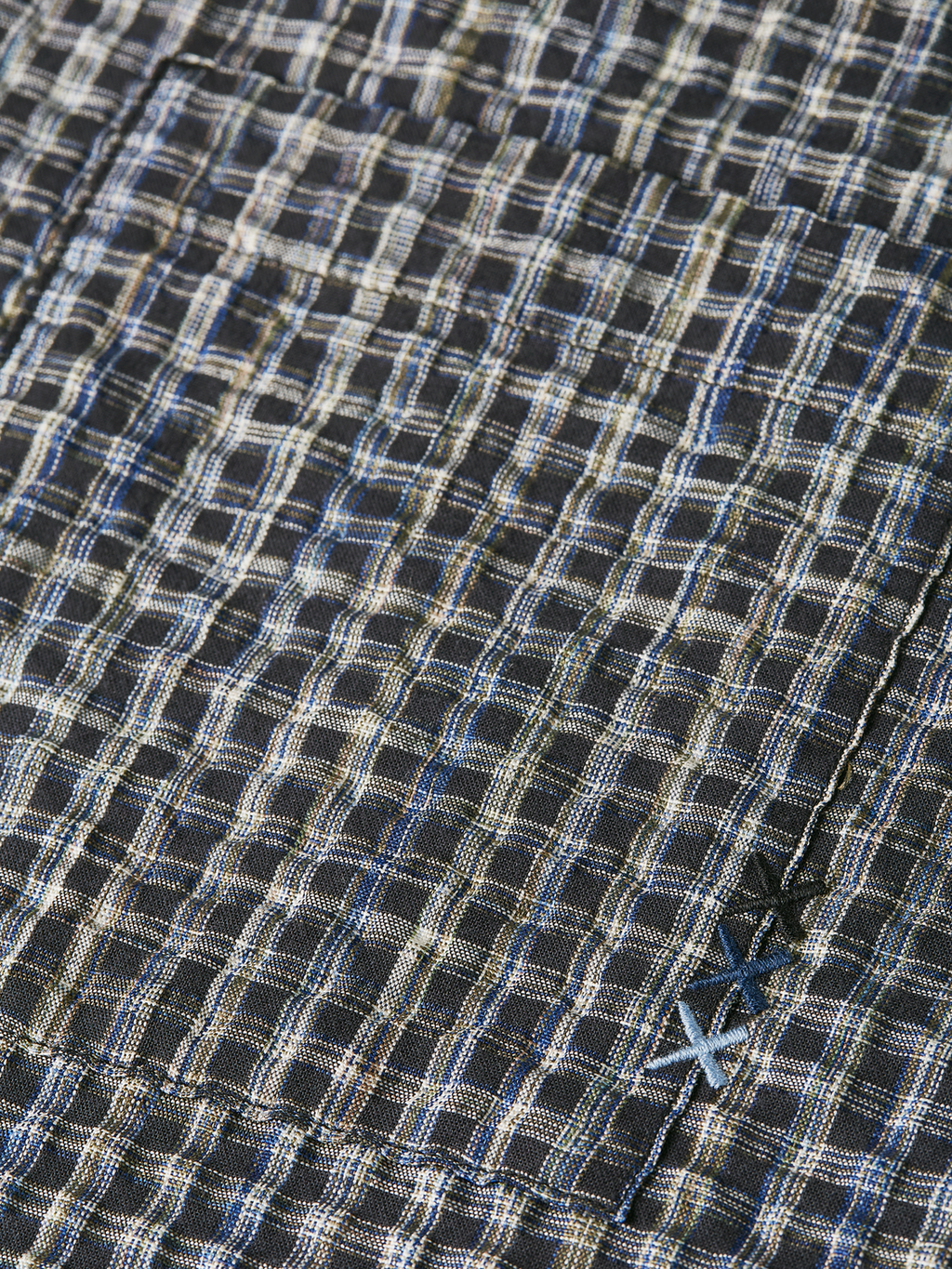 Seersucker micro-check relaxed shirt