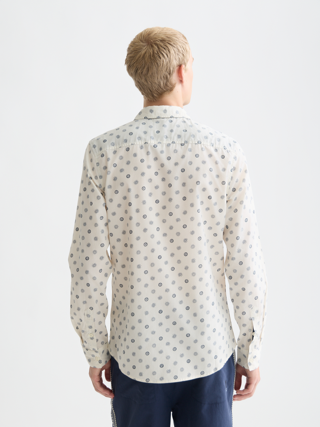 Print poplin slim shirt