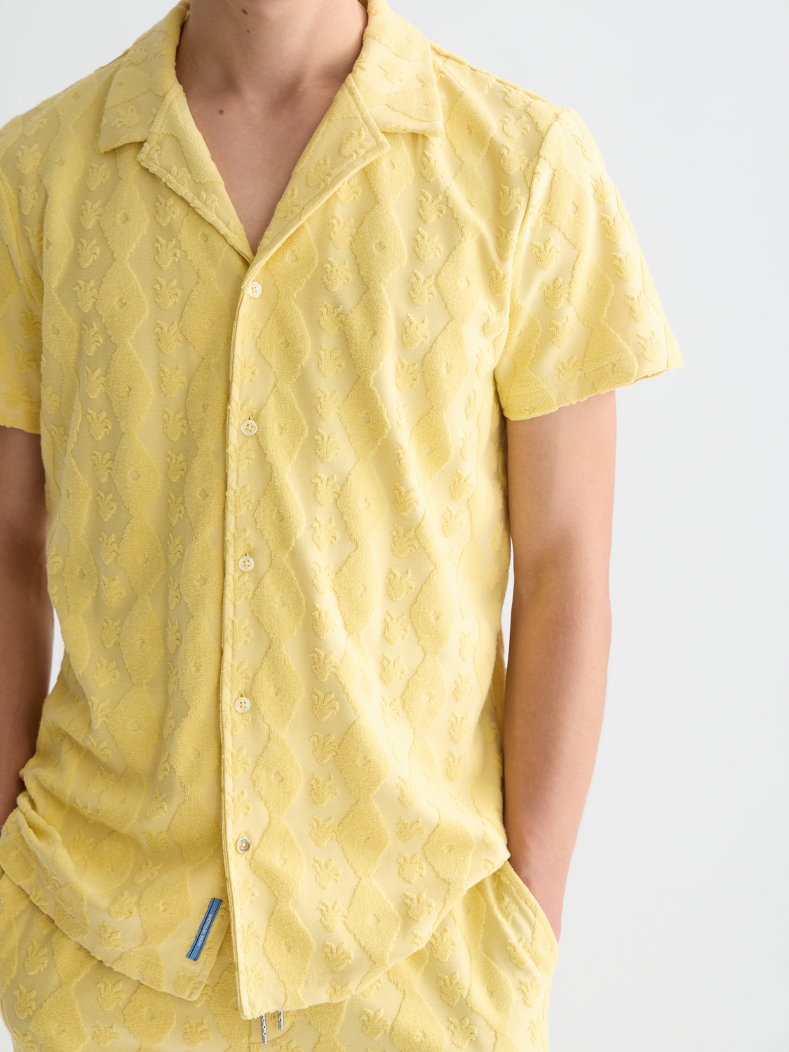 Terry jacquard short sleeve shirt