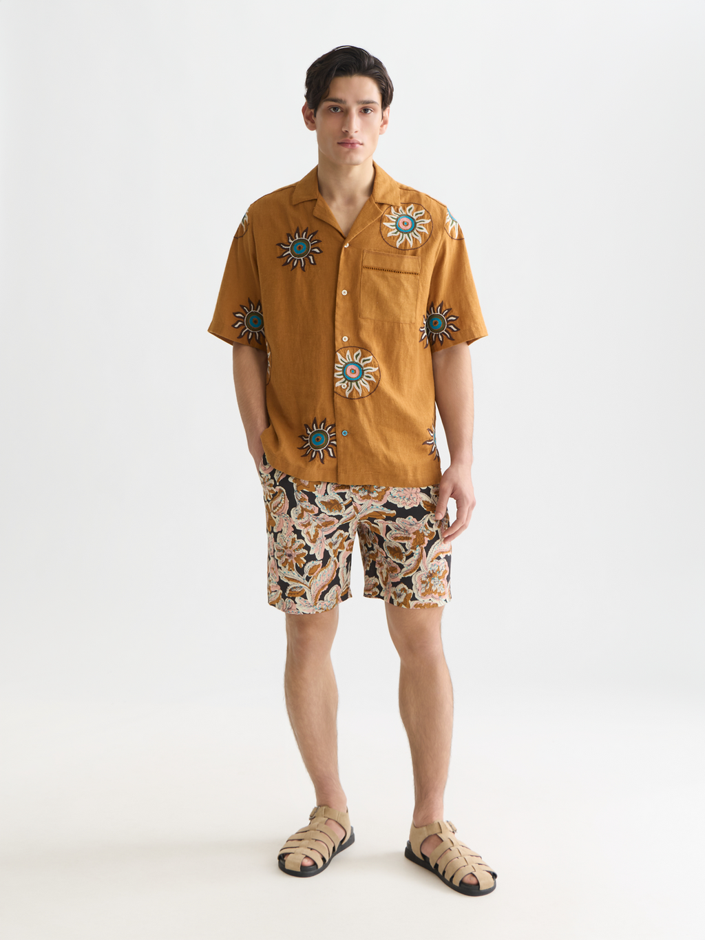Fave printed tencel relaxed bermuda shorts