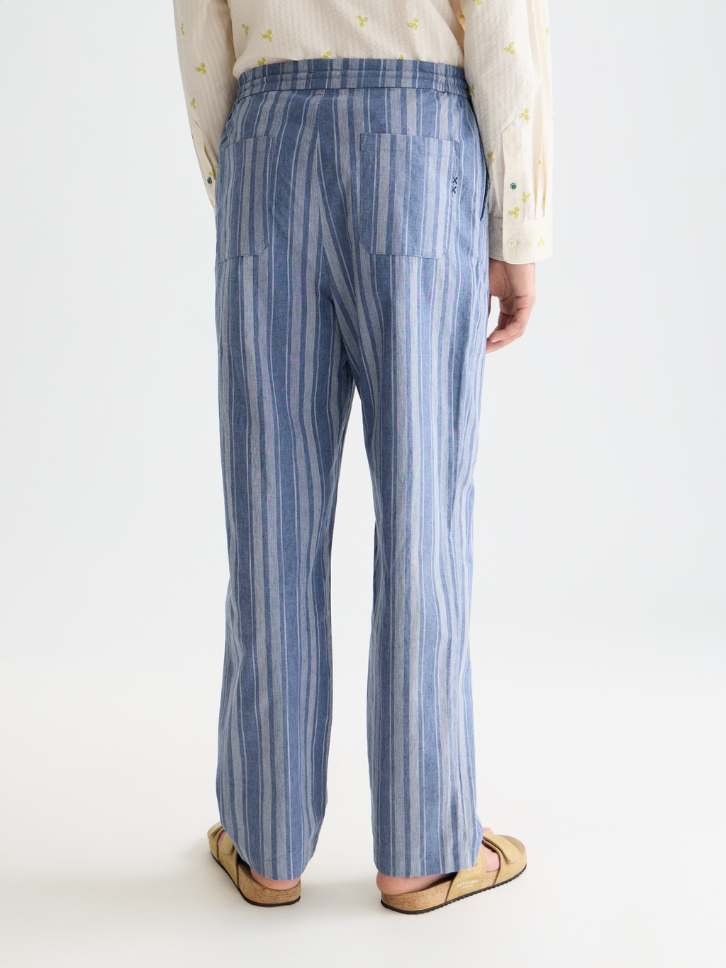 Oliver pleated linen-blend relaxed straight jogger