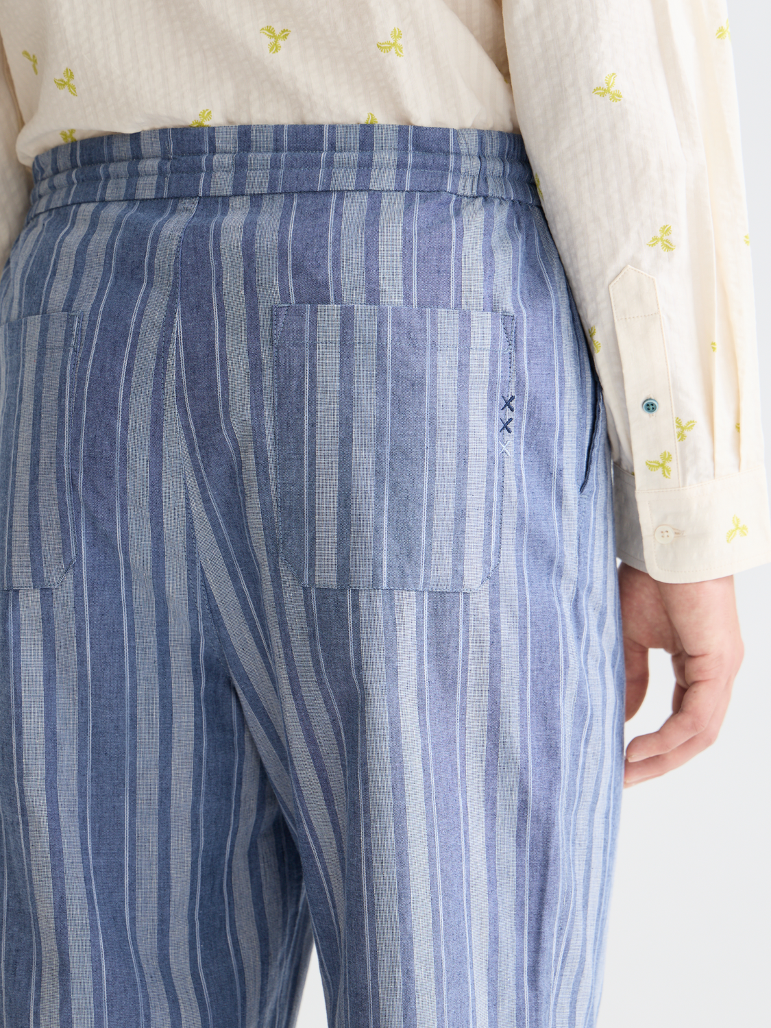 Oliver pleated linen-blend relaxed straight jogger