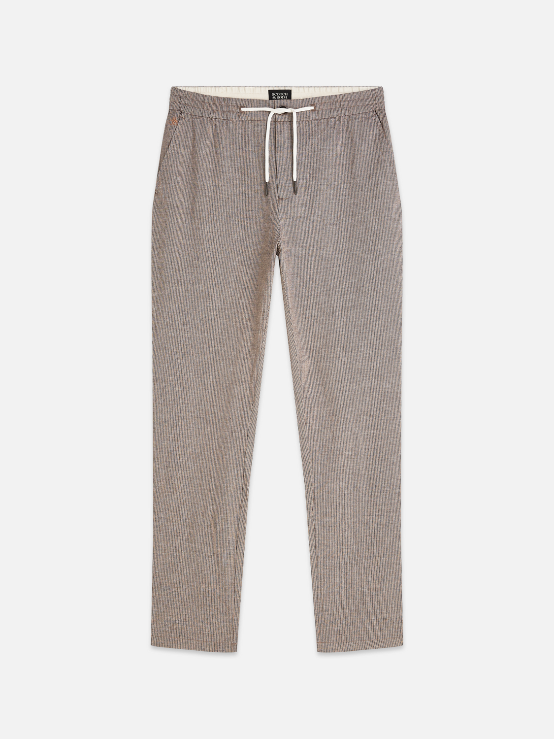 Warren yarn-dyed cotton-linen straight jogger