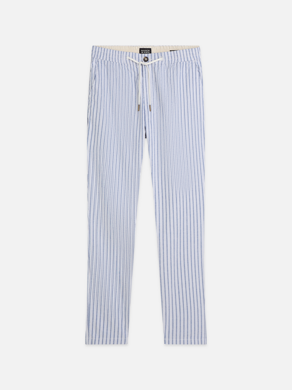 Warren yarn-dyed cotton-linen straight jogger