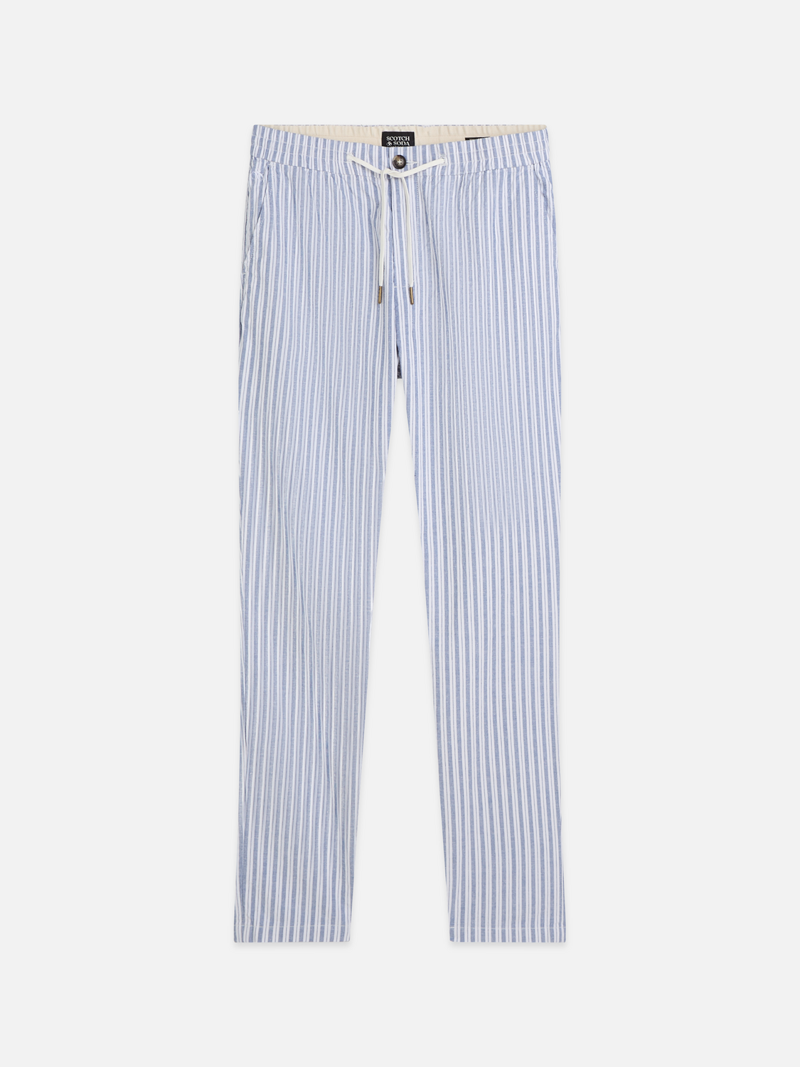 Warren yarn-dyed cotton-linen straight jogger