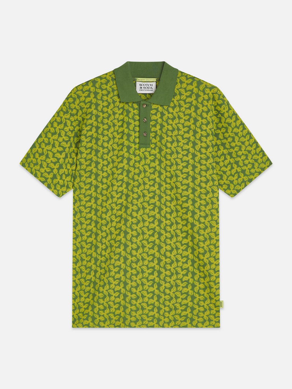 Printed structured relaxed polo