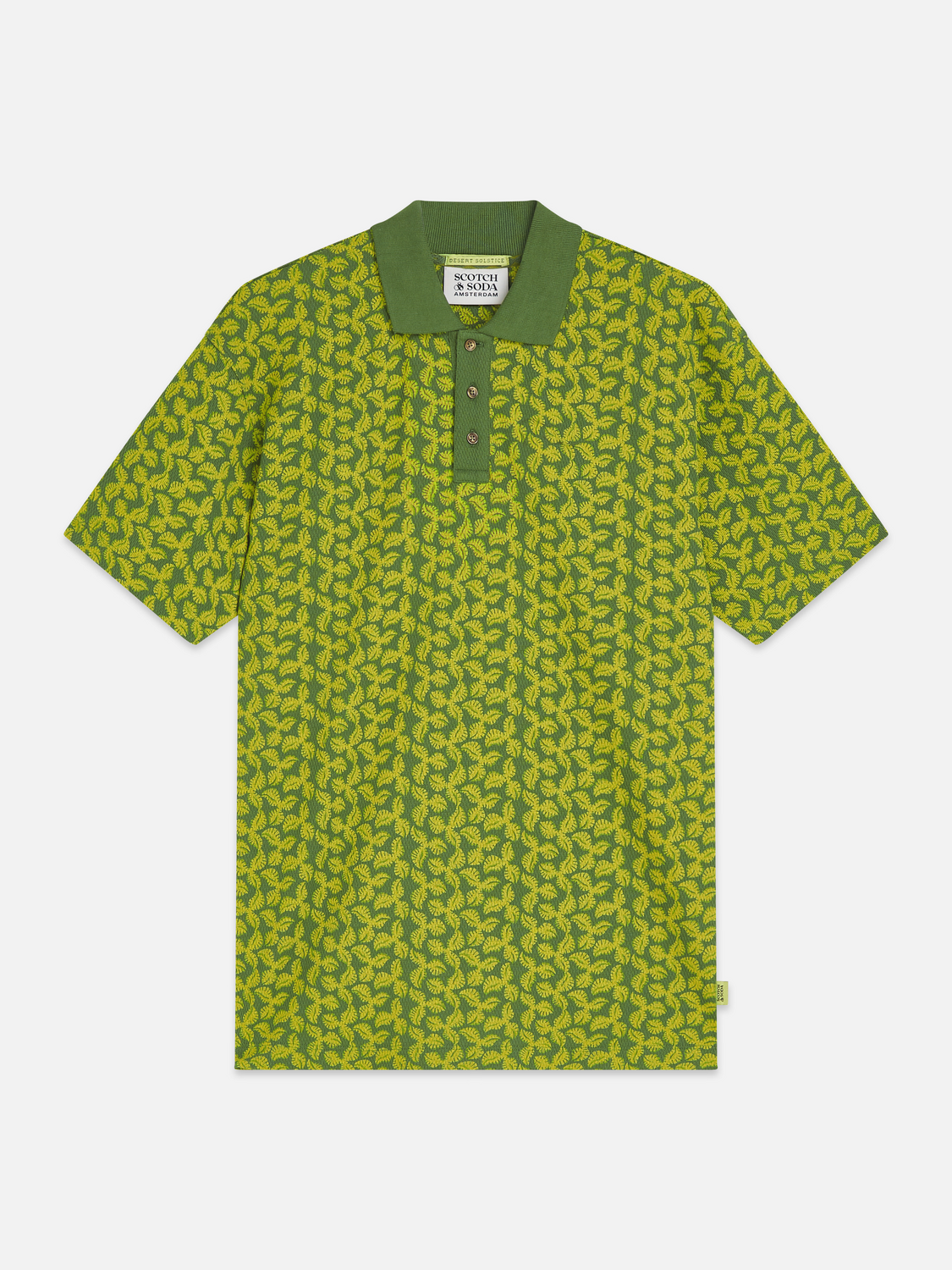 Printed structured relaxed polo