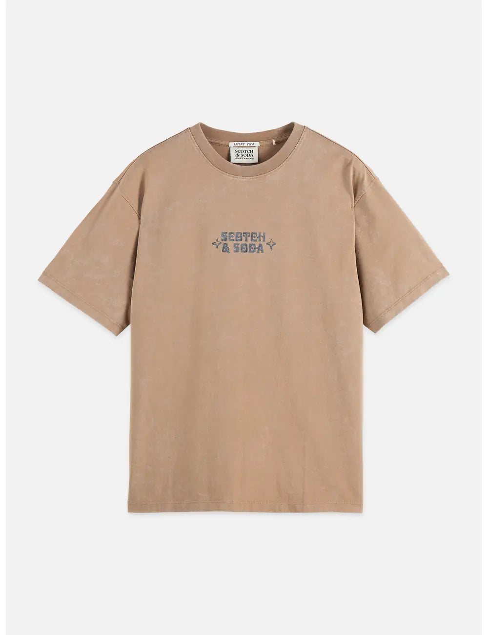 Front Artwork Relaxed-fit Snow-washed T-shirt front view showing fit and finish by Scotch & Soda