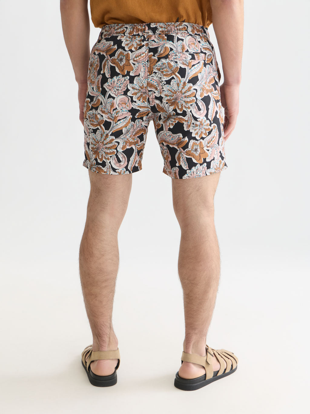 Printed mid-length swim shorts