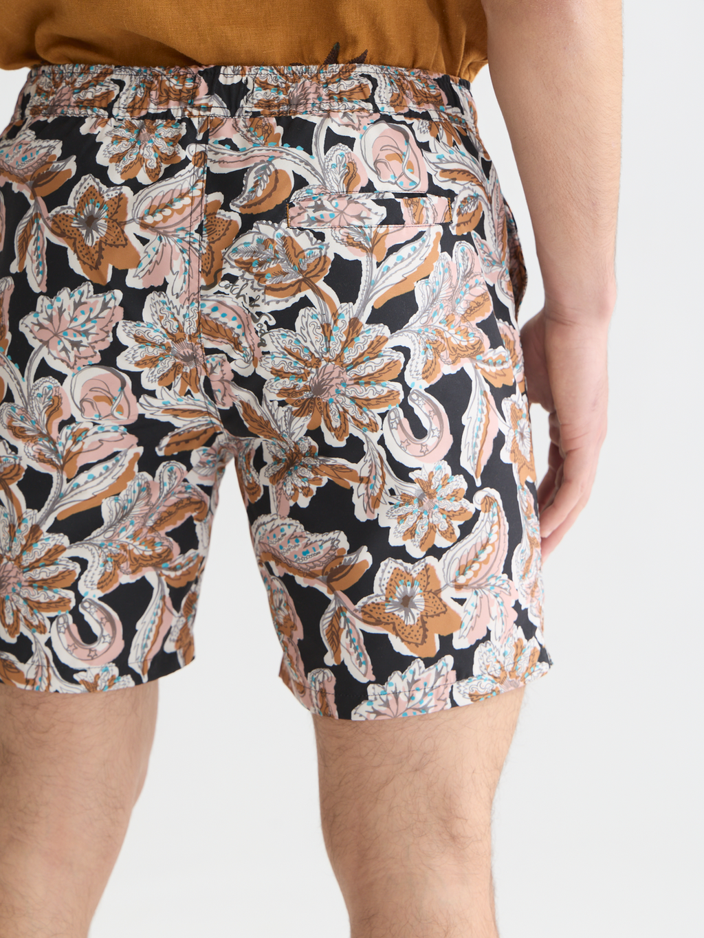 Printed mid-length swim shorts