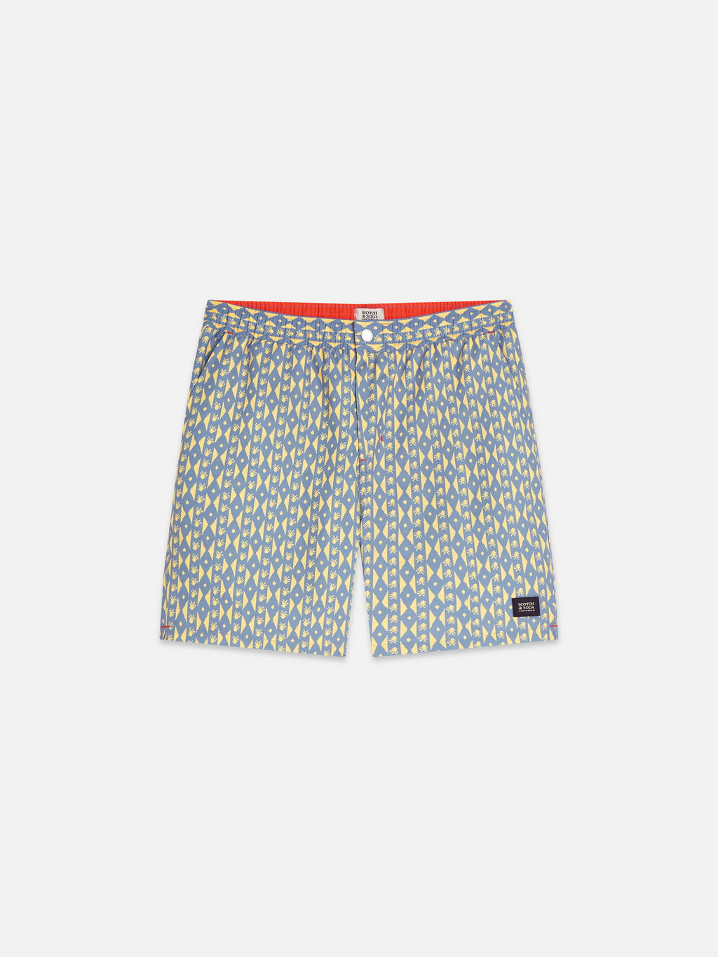 Printed mid-length swim shorts