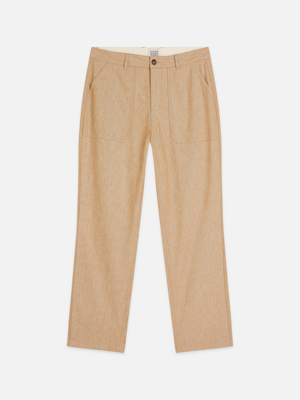 Harper linen blend twill tapered chino