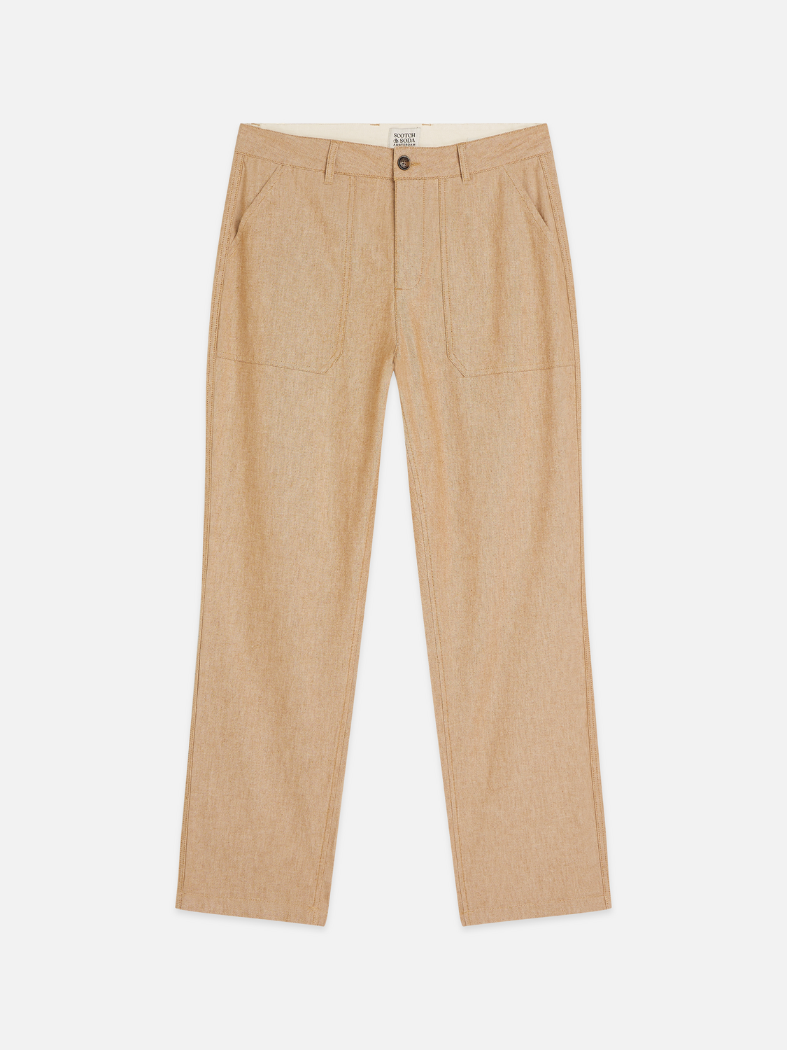 Harper linen blend twill tapered chino
