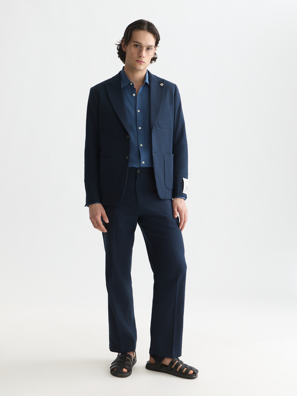 Otis linen blend herringbone relaxed straight chino