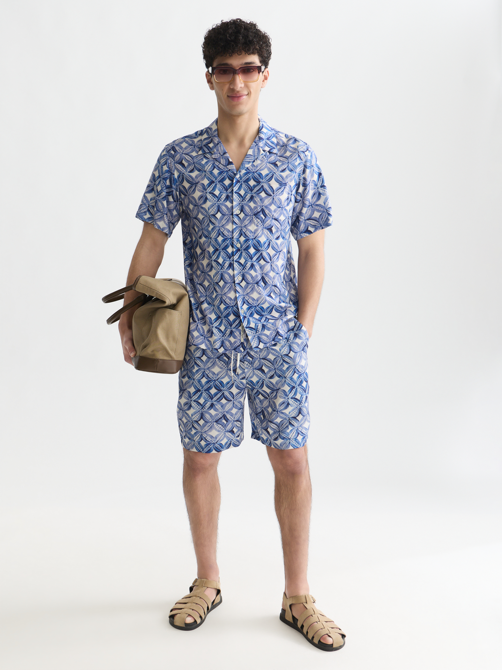 Fave printed tencel relaxed bermuda shorts