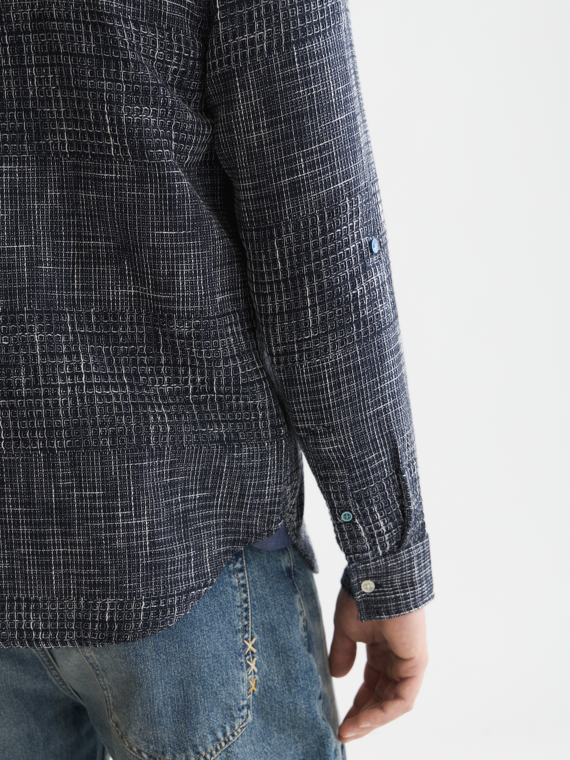 Melange waffle shirt