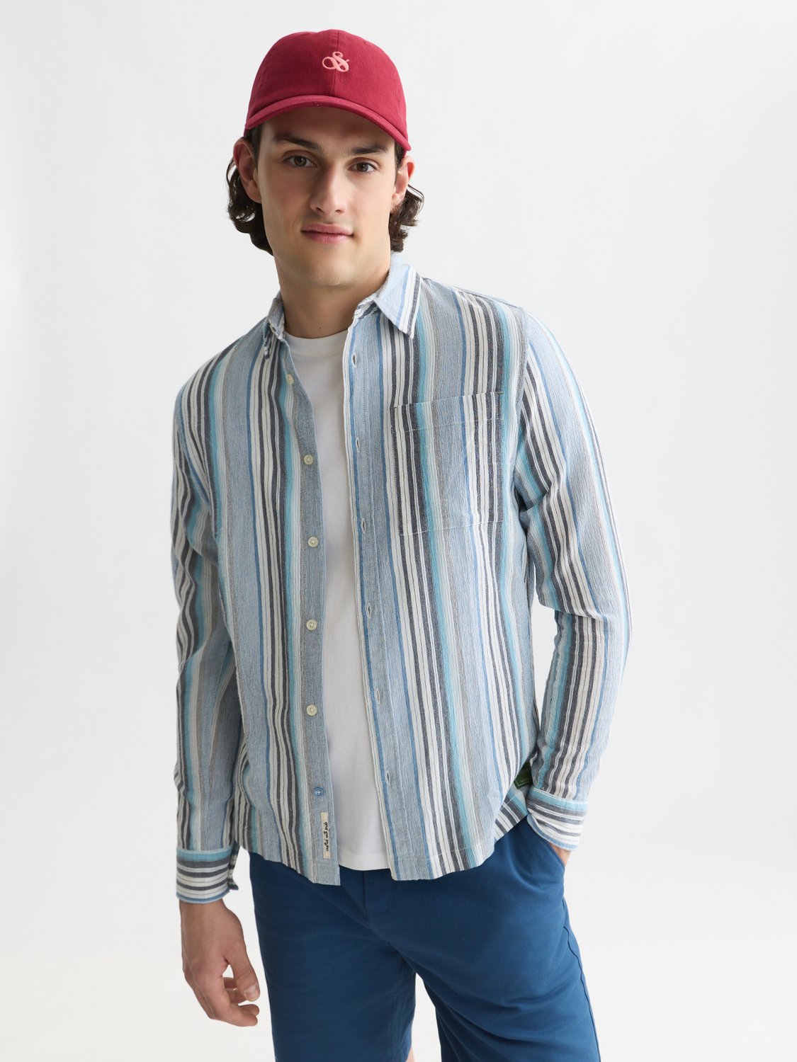 Textured stripe shirt