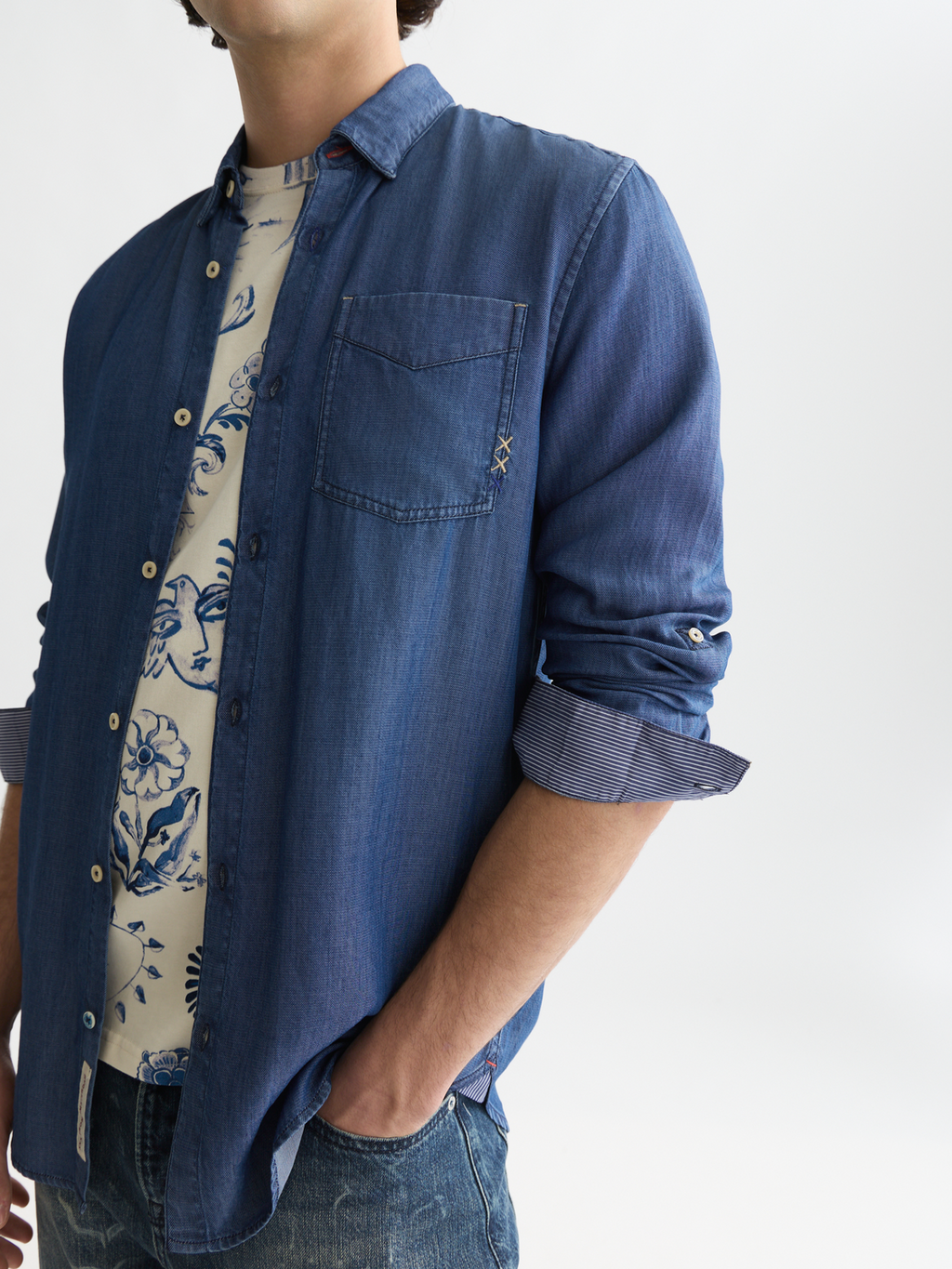 Denim tencel shirt