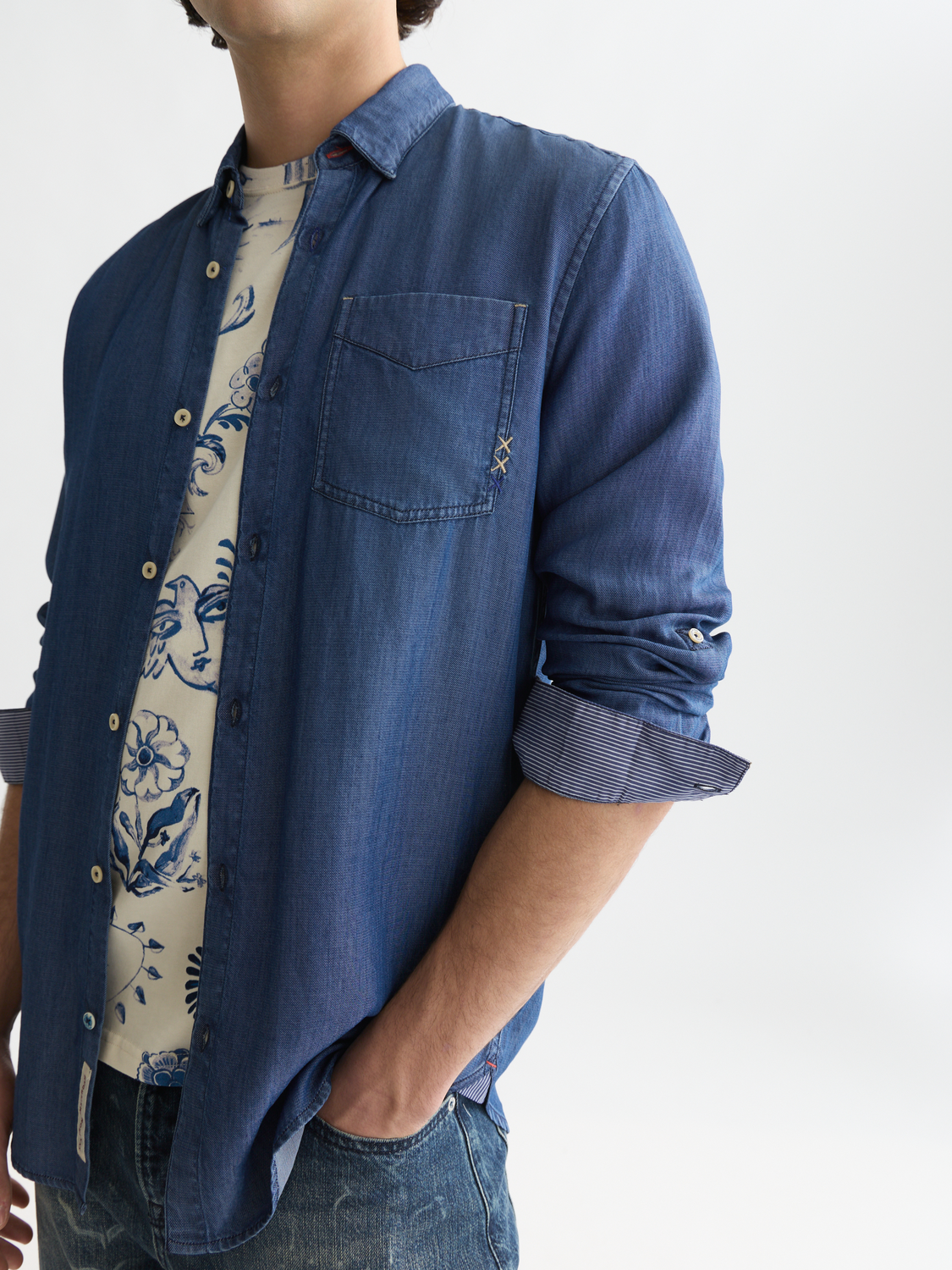 Denim tencel shirt