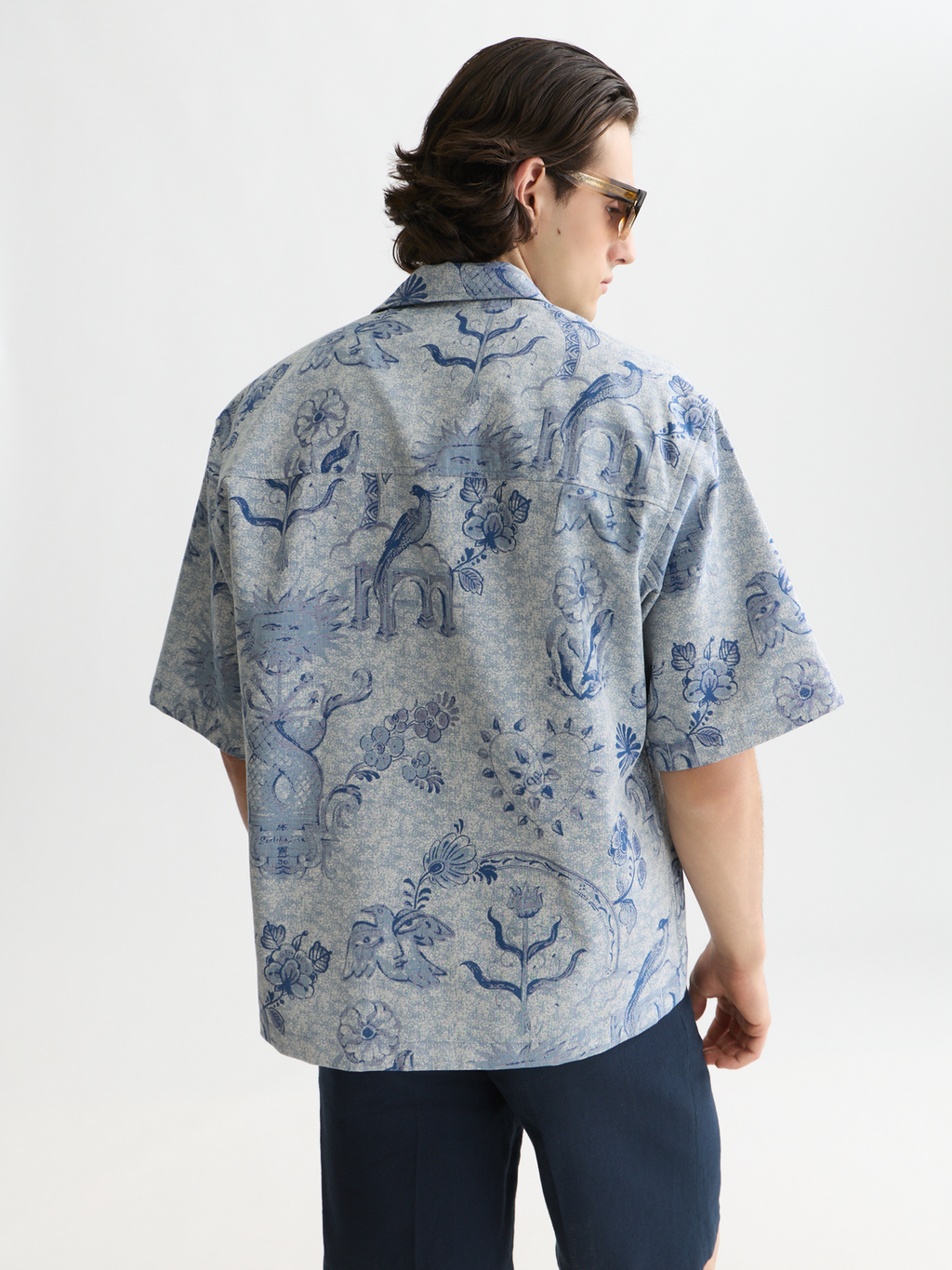 Scotch & Soda x Royal Delft Jacquard Loose Short-Sleeved Shirt