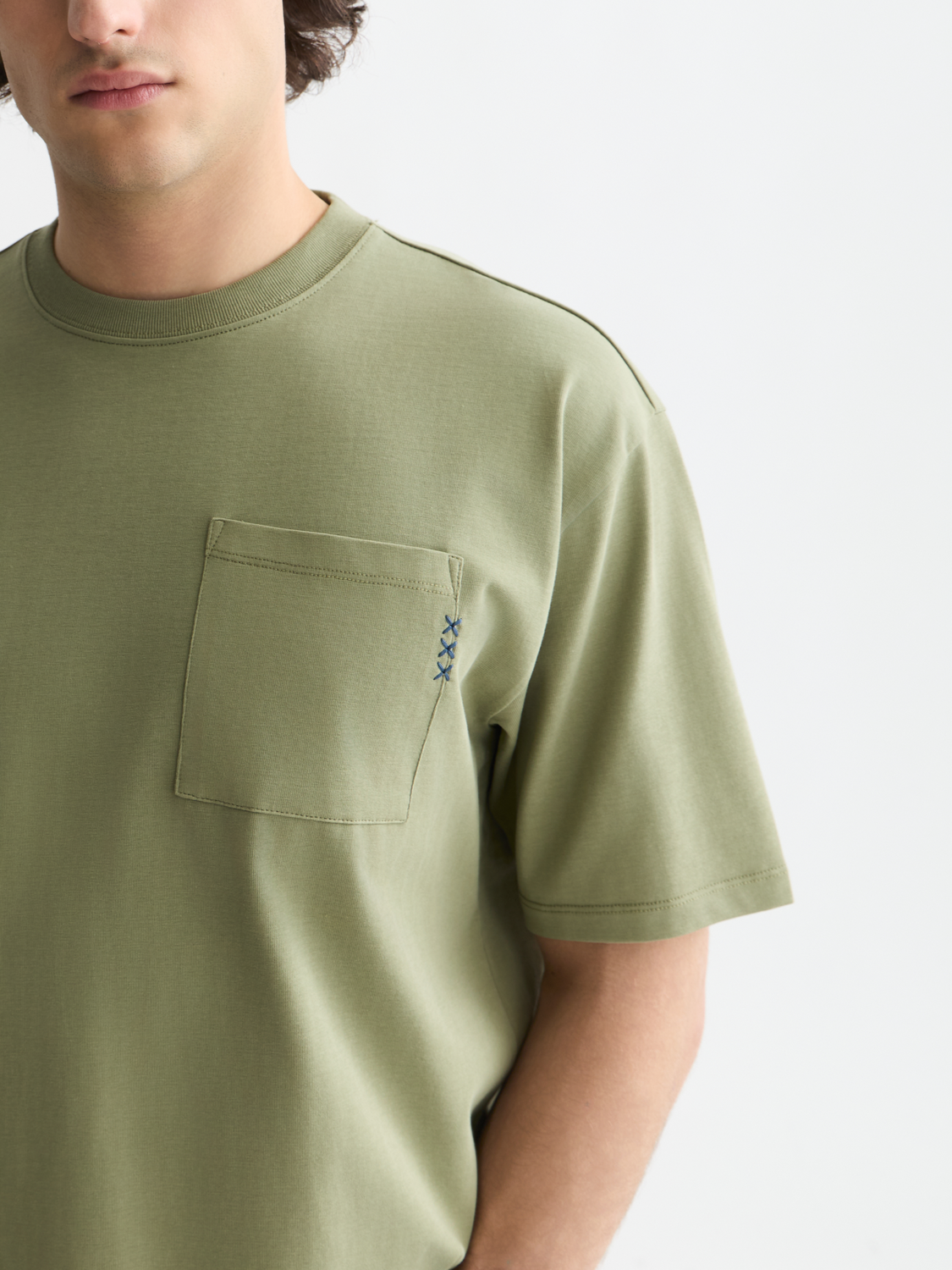 Seasonal Essentials 3 crosses pocket loose T-shirt