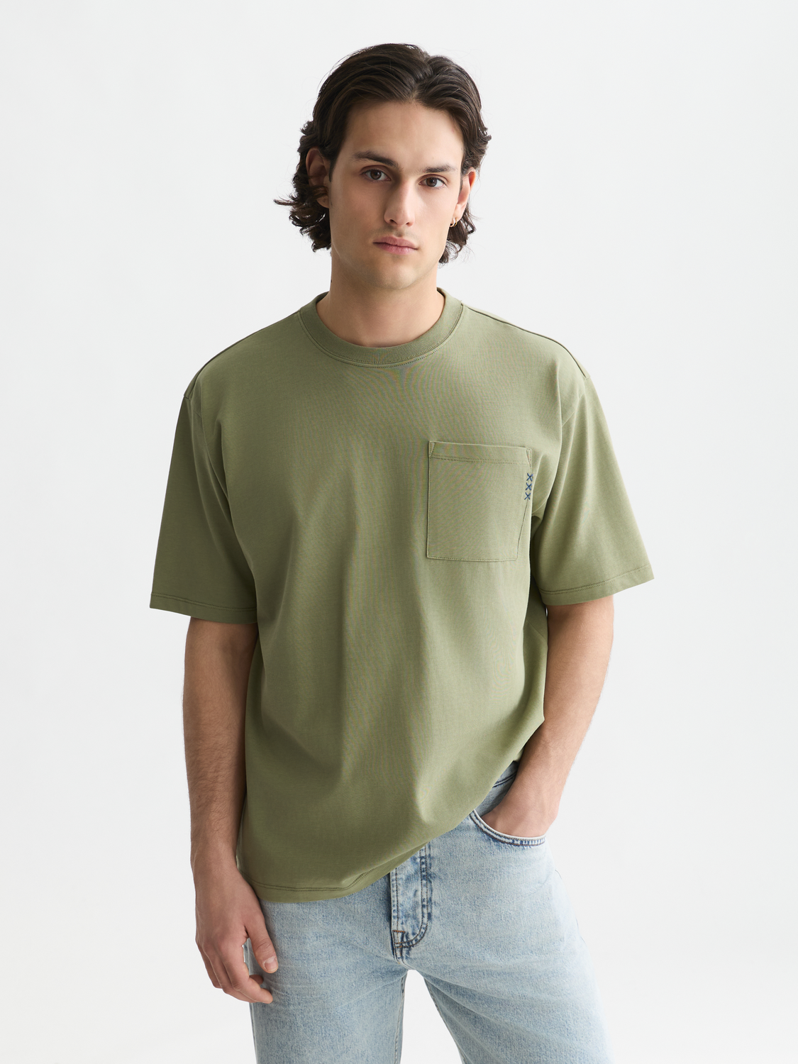 Seasonal Essentials 3 crosses pocket loose T-shirt