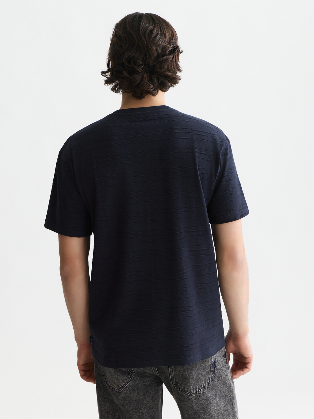 Textured jacquard relaxed T-shirt