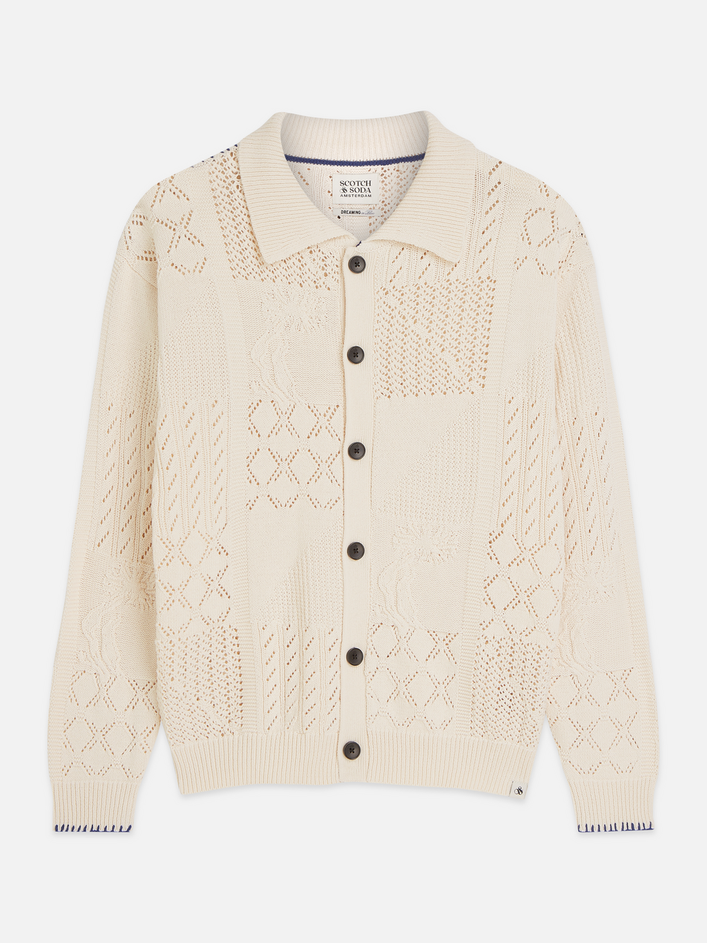 Multi stitch knitted cardigan